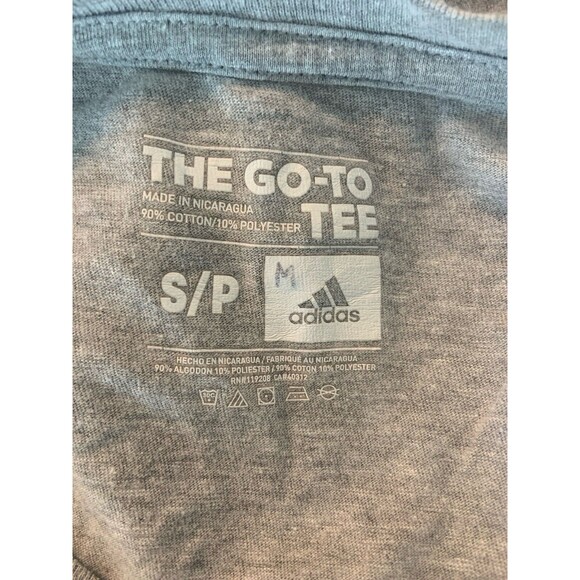 Adidas Womens T Shirt Top The Go To Tee Crew Neck CAP Sleeves Gray Size S - Picture 3 of 3